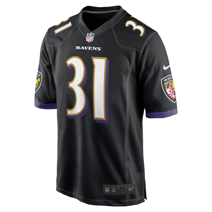 Jamal Lewis 31 Baltimore Ravens Retired Player Black NFL Jersey Men's