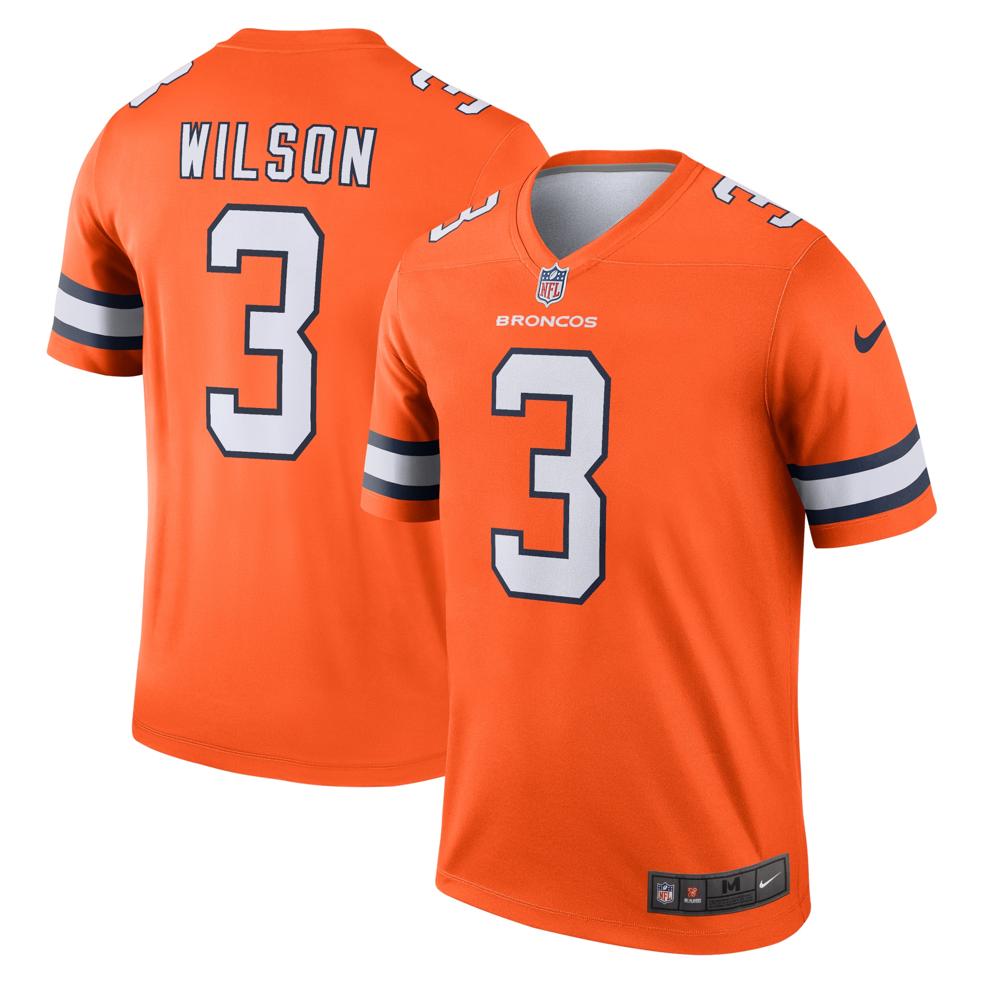 Denver Broncos Russell Wilson Orange Alternate Legend Player Performance Top NFL Jersey Men's