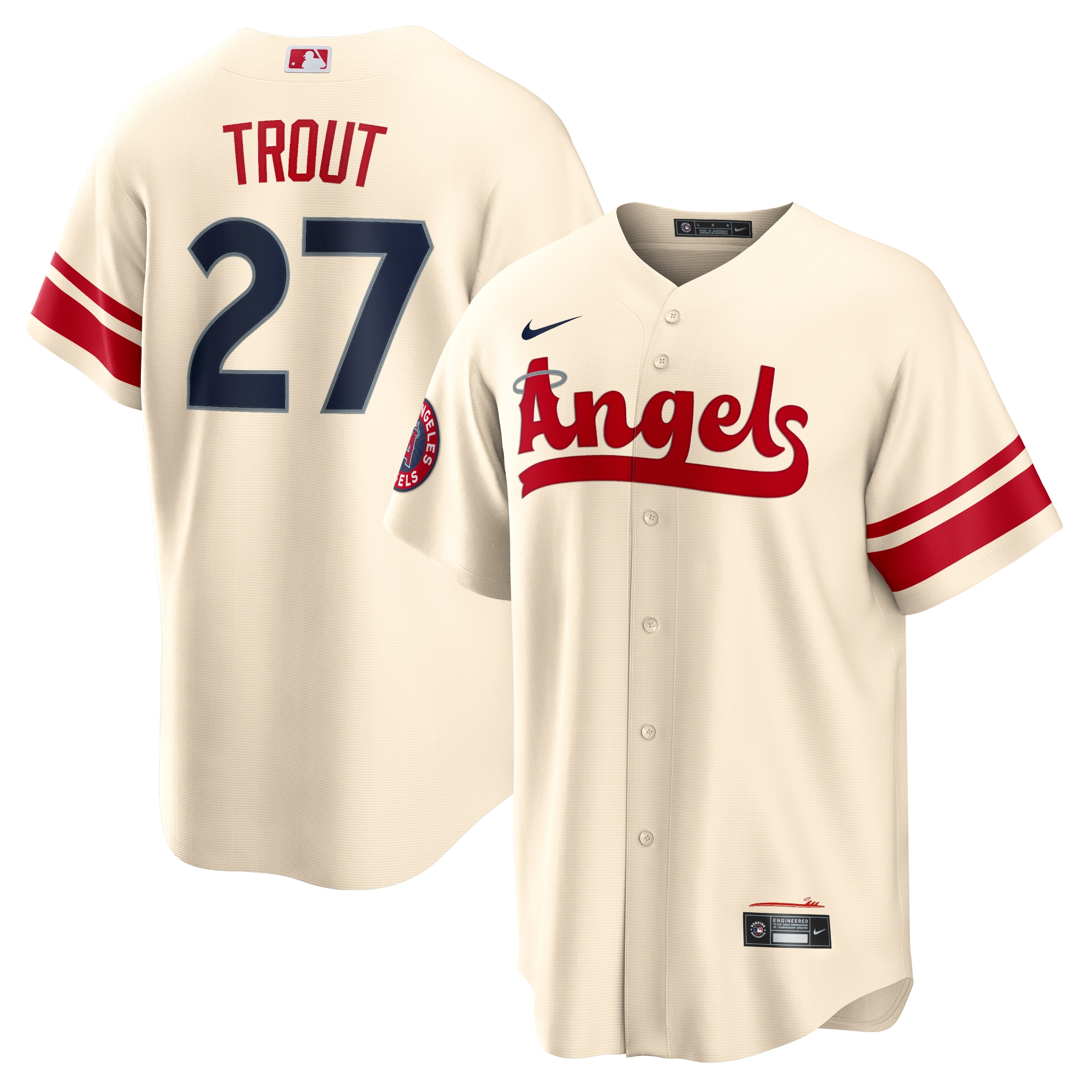 Los Angeles Angels Mike Trout Cream City Connect Player MLB Jersey Men's