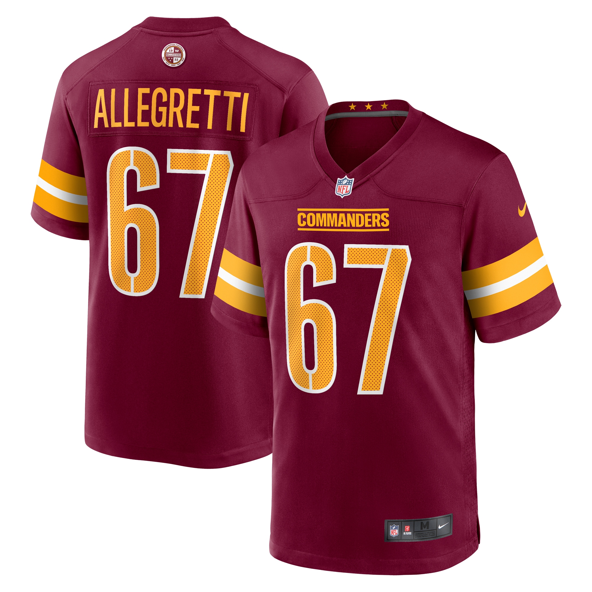 Washington Commanders Nick Allegretti Burgundy Game NFL Jersey Men's