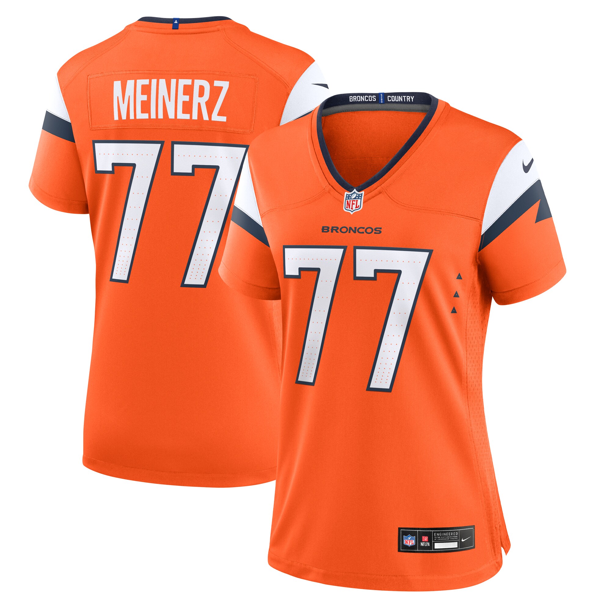 Denver Broncos Quinn Meinerz Orange Team Game NFL Jersey Women's