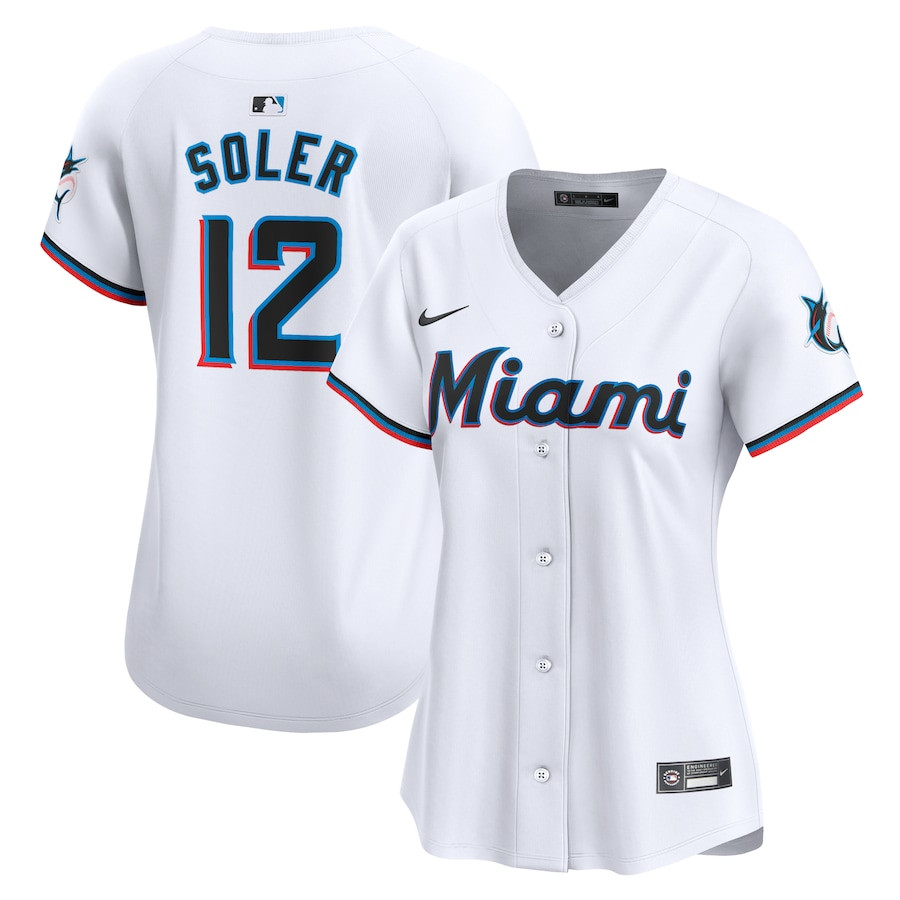 Jorge Soler 12 Miami Marlins Home Limited Player White MLB Jersey Women's