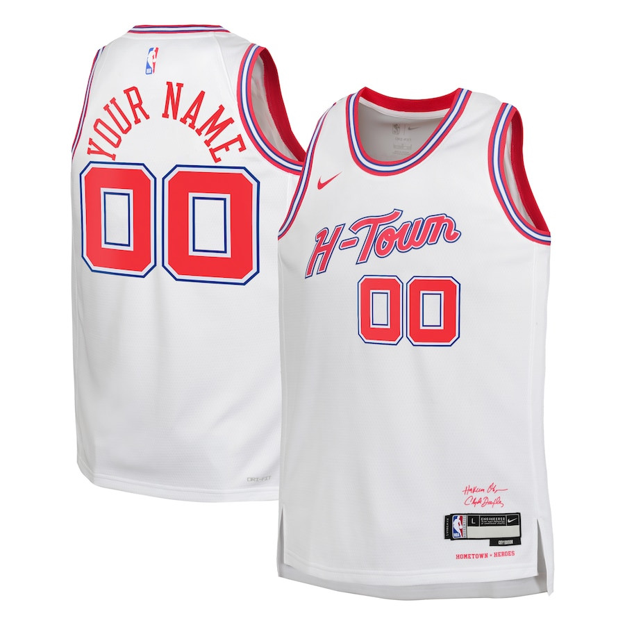 Houston Rockets 2023/24 City Edition Swingman Custom White NBA Jersey Youth