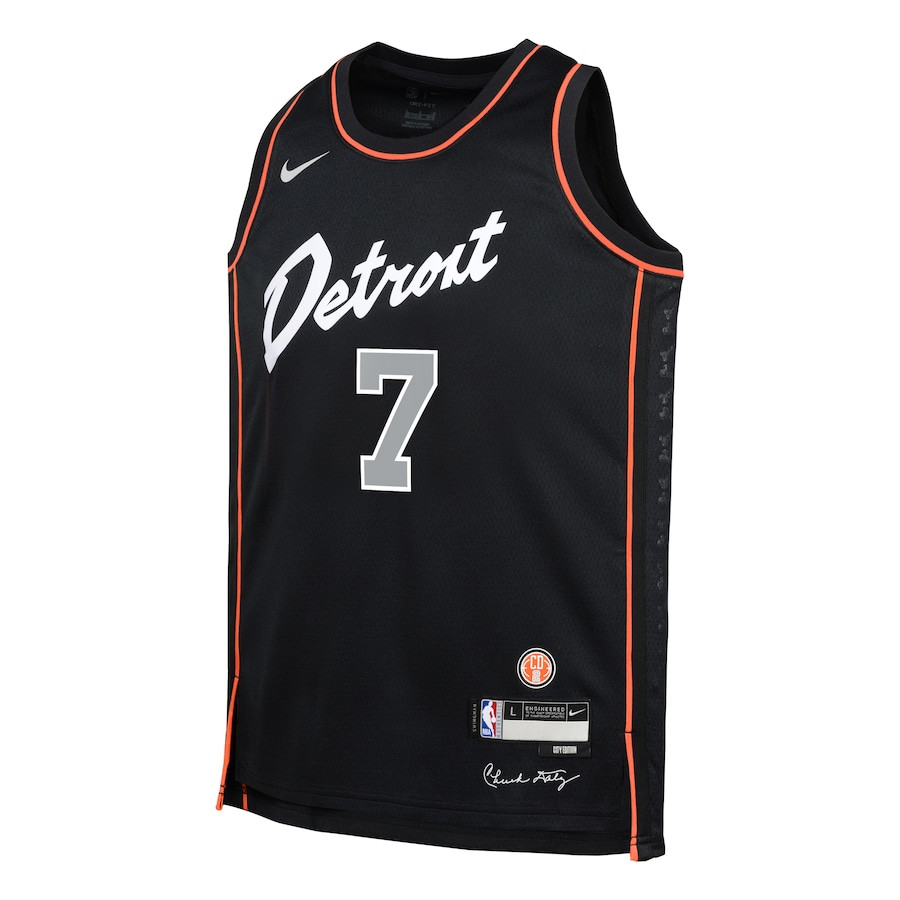 Killian Hayes 7 Detroit Pistons 2023/24 City Edition Swingma Black NBA Jersey Youth