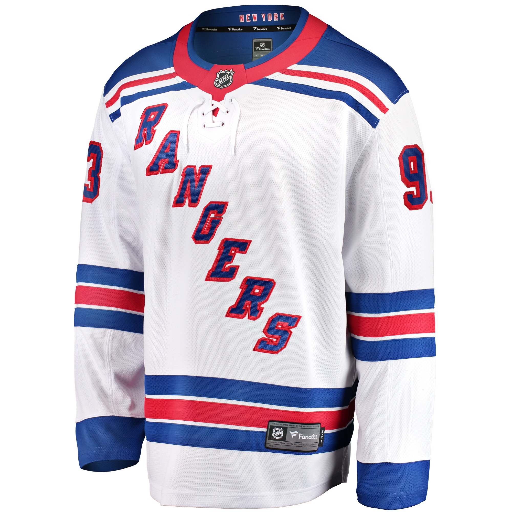 New York Rangers Mika Zibanejad White Away Premier Breakaway Player NHL Jersey Men's