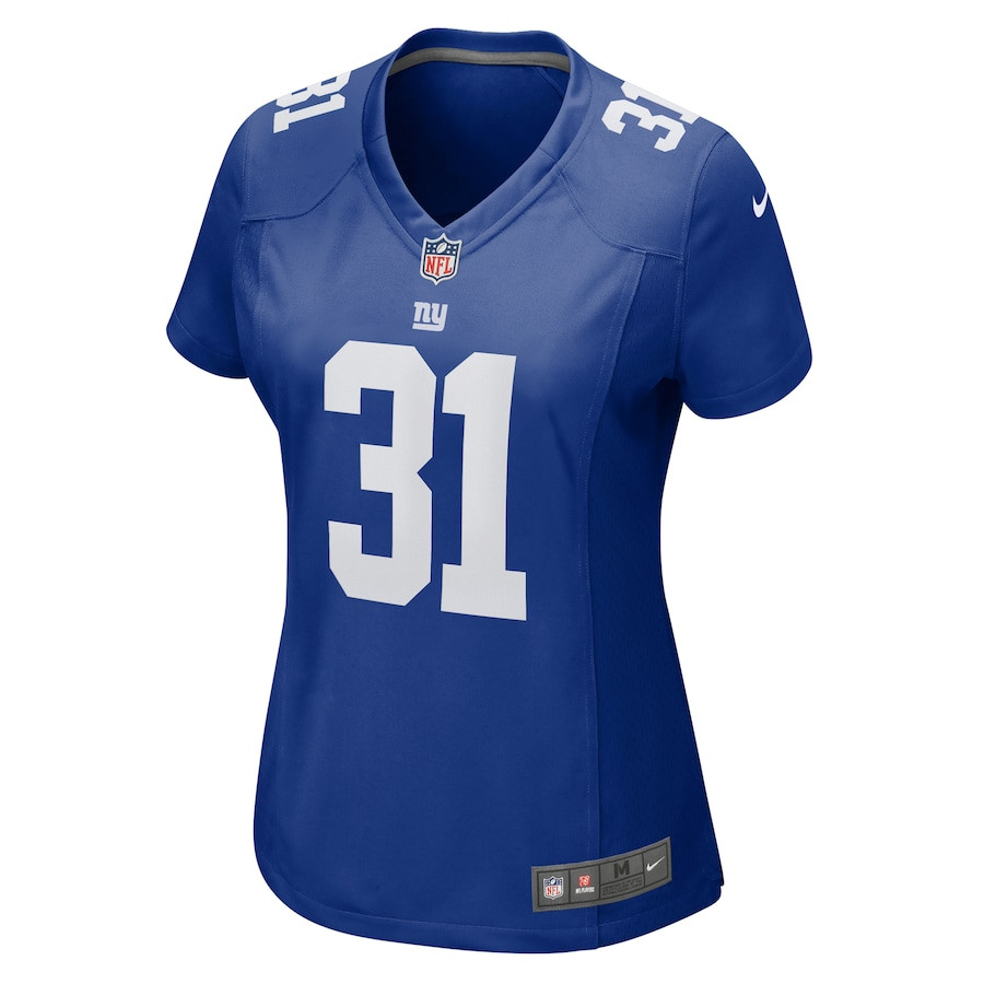 Tyler Nubin 31 New York Giants Game Royal NFL Jersey Women's