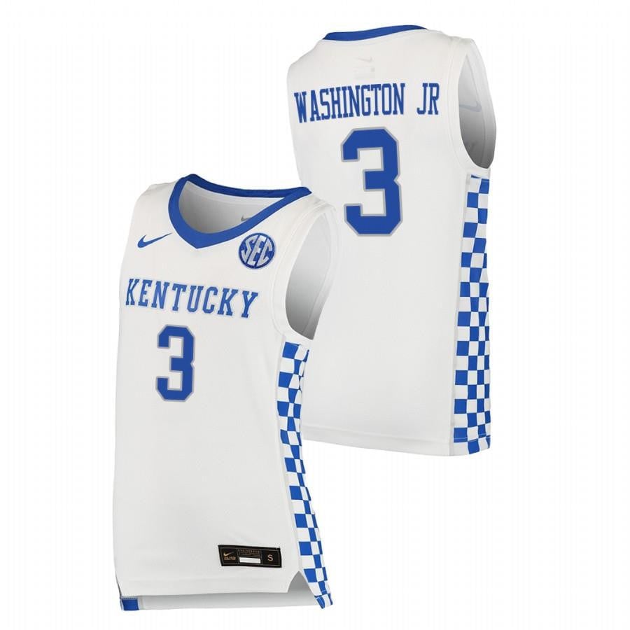 Kentucky Wildcats 3 TyTy Washington Jr. 202 White College NCAA Jersey Men's