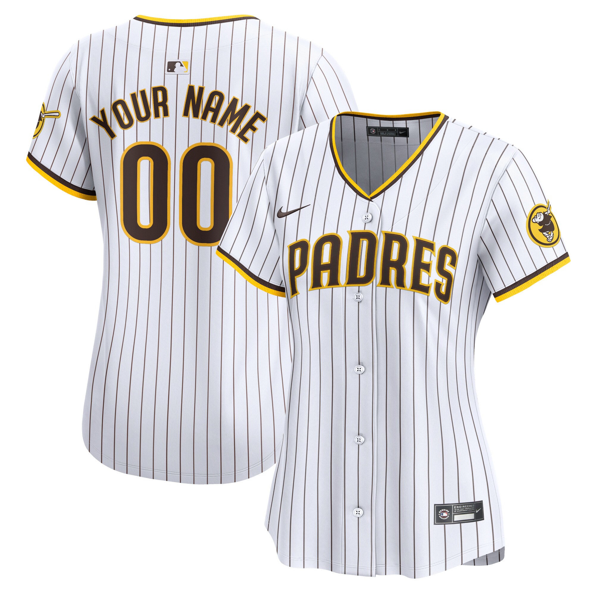 San Diego Padres White Home Limited Custom MLB Jersey Women's