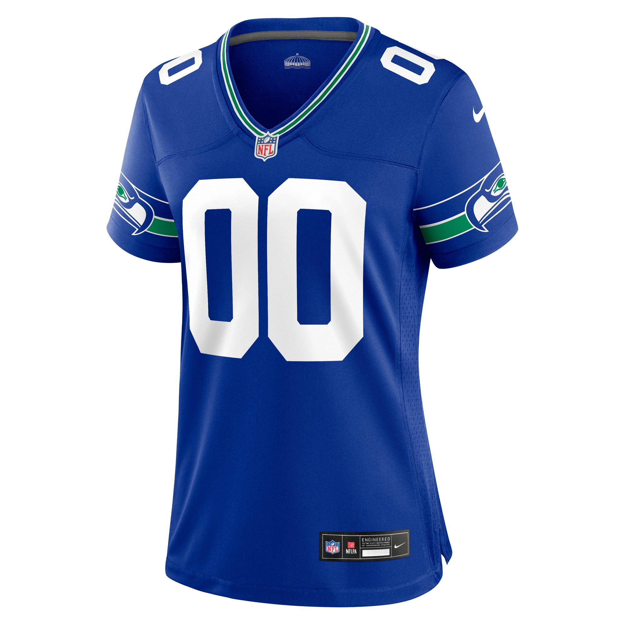 Seattle Seahawks Royal Throwback Custom NFL Jersey Women's