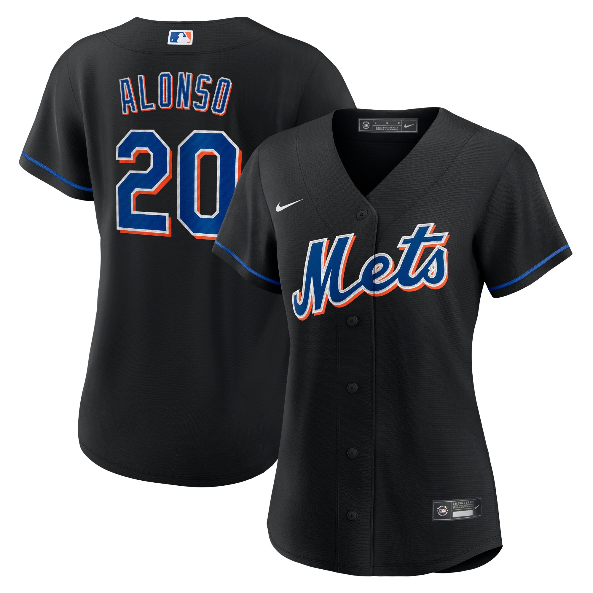New York Mets Pete Alonso Black 2022 Alternate Player MLB Jersey Women's