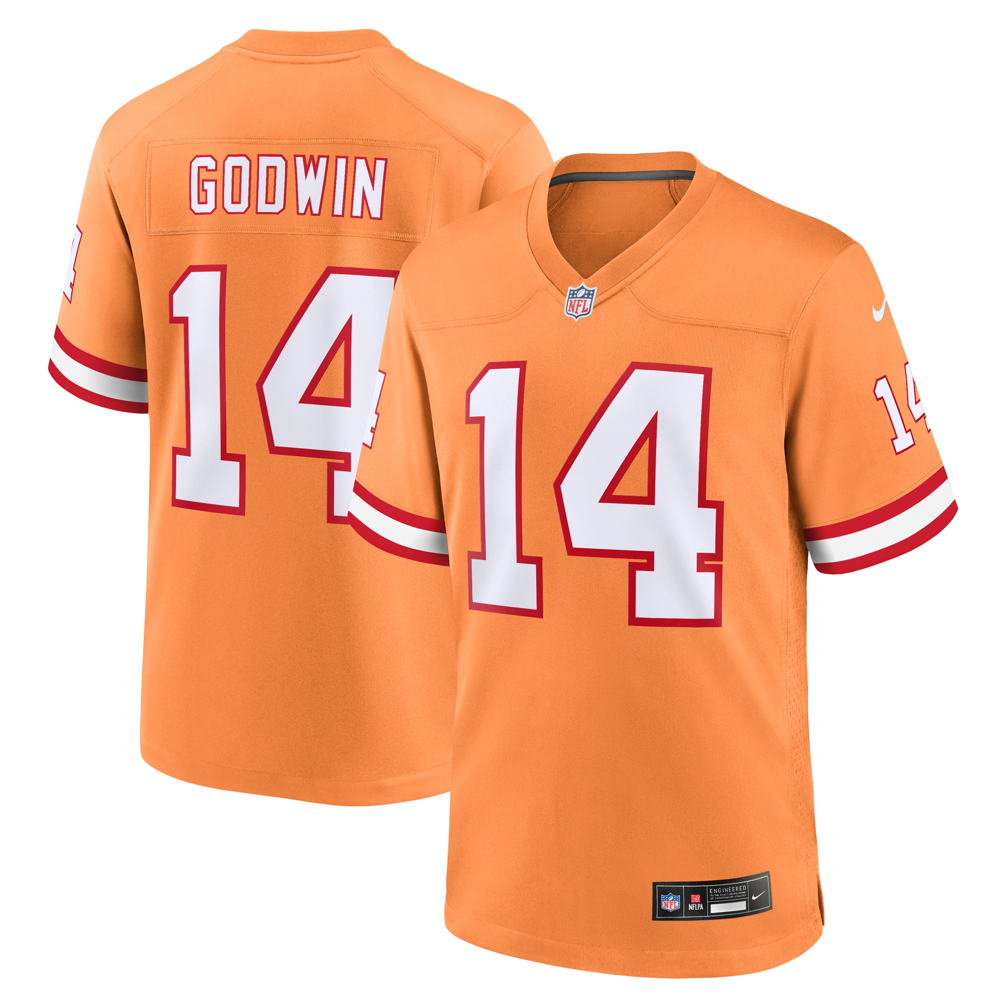 Tampa Bay Buccaneers Chris Godwin Orange Throwback Game NFL Jersey Men's