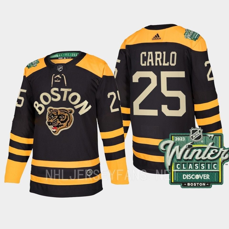 Boston Bruins Brandon Carlo 25 2023 Winter Classic Black NHL Jersey Men's