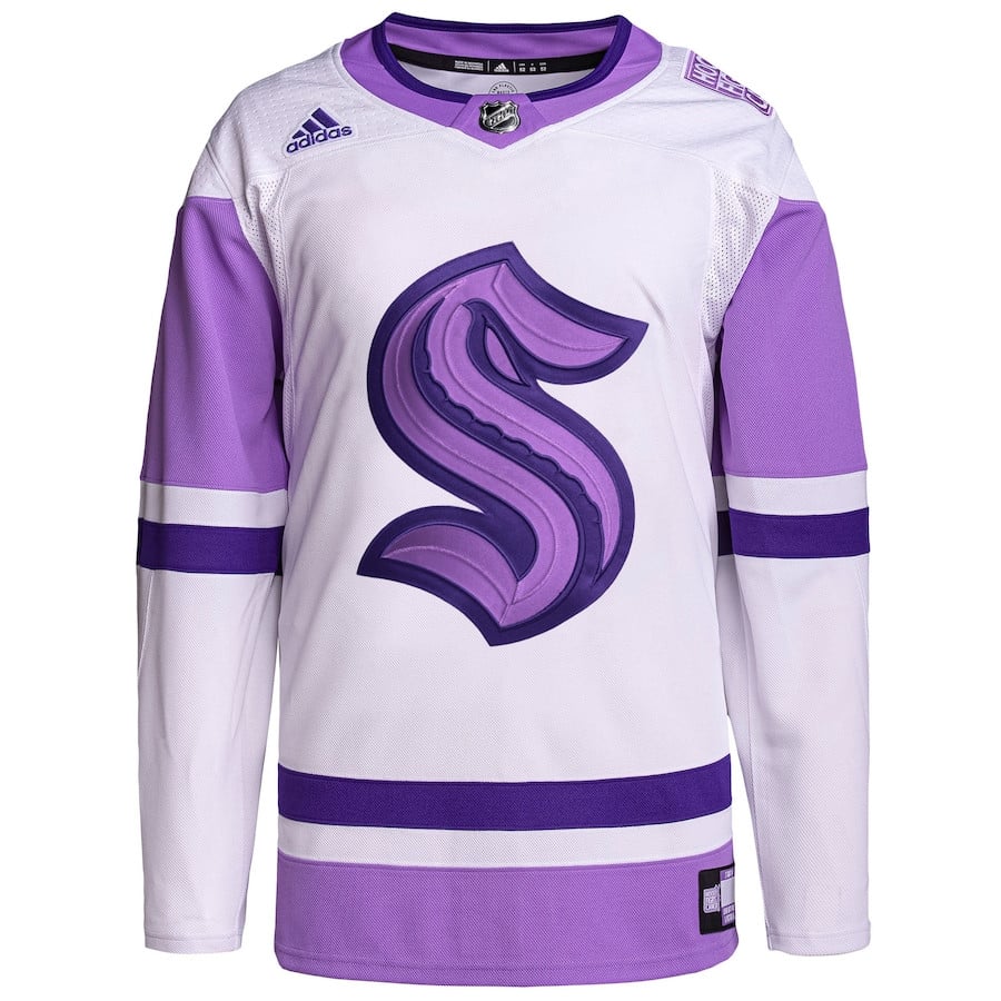 Seattle Kraken Fights Cancer Primegreen Custom White/Purple NHL Jersey Men's