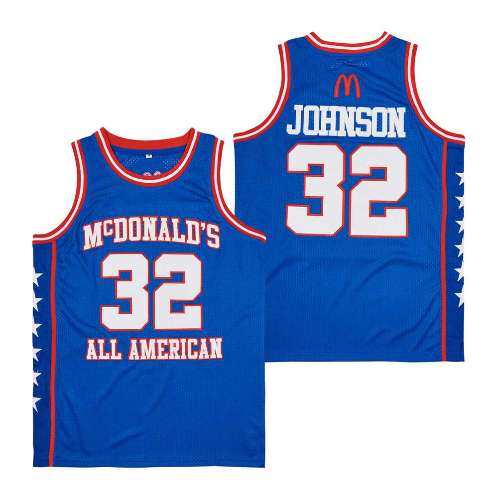 Magic Johnson 32 McDonald's All American Throwback Swingman Blue NBA Jersey Men's