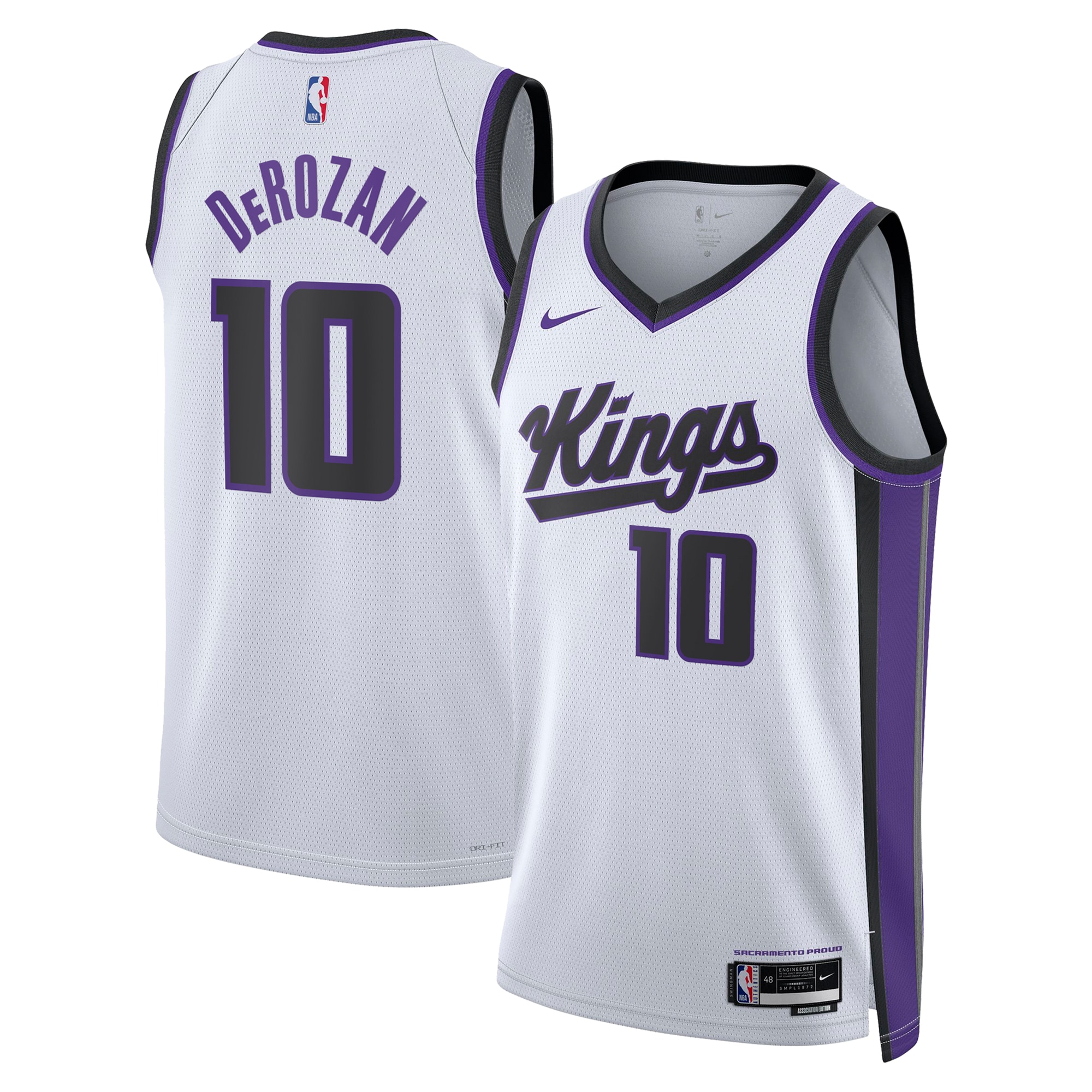 Sacramento Kings Association Edition Swingman White DeMar DeRoza Unisex NBA Jersey Unisex
