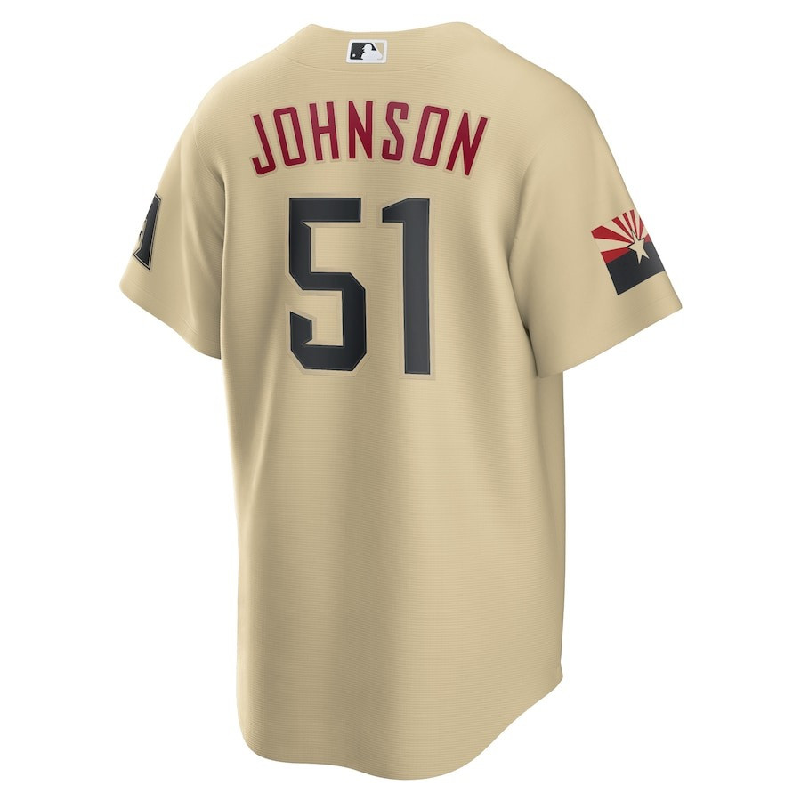 Randy Johnson 51 Arizona Diamondbacks City Connect Sand MLB Jersey Men's
