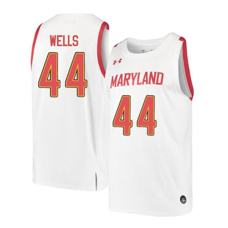 Under Armour 44 Dez Well White Retro Maryland Terrapins NCAA Jersey Men's