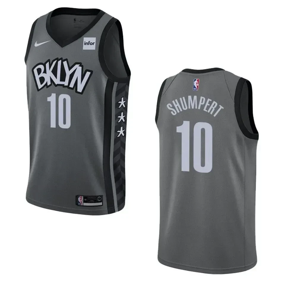 Brooklyn Nets 10 Iman Shumpert Statement Swingman Gray NBA Jersey Men's