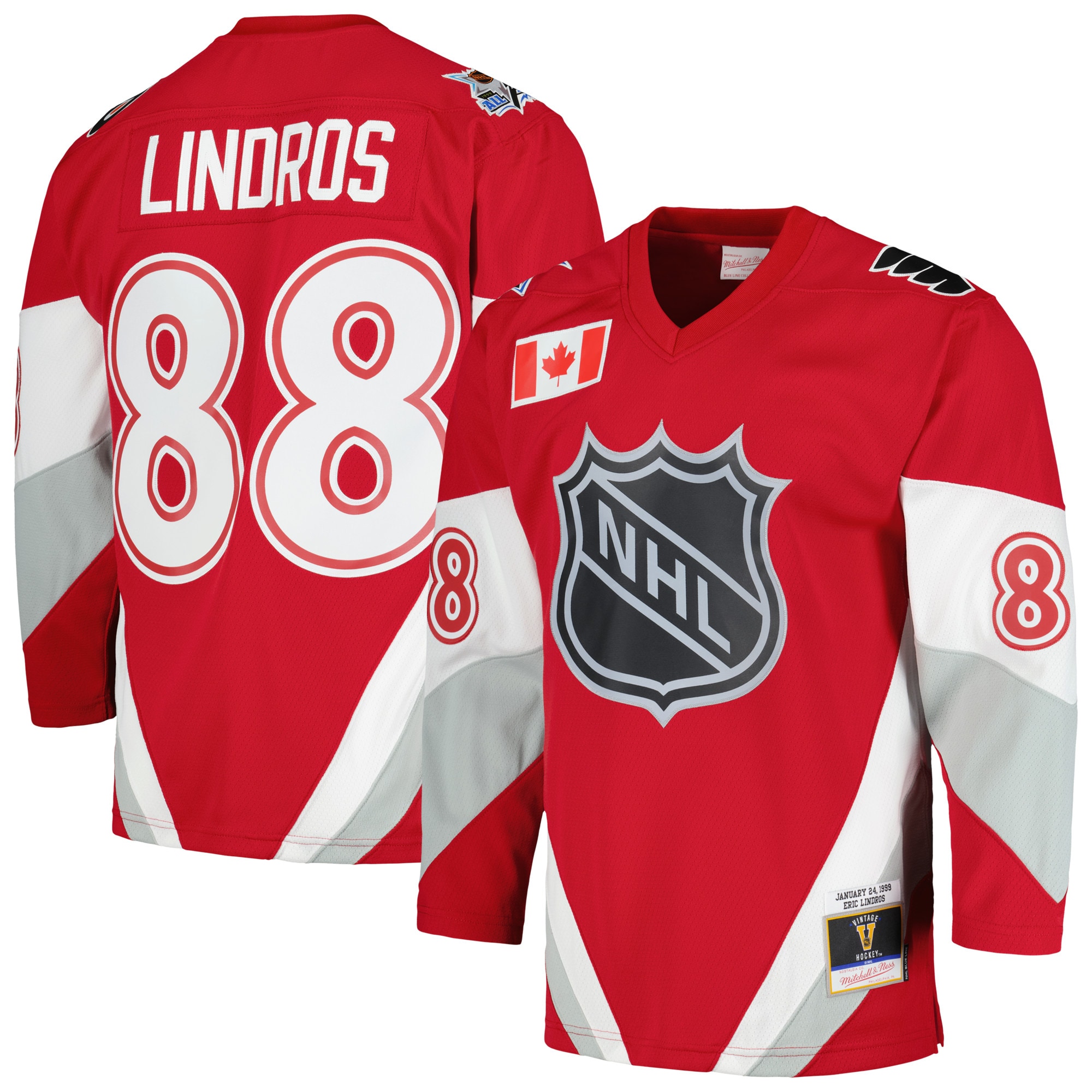 Eric Lindros Mitchell Ness Scarlet 1999 All Star Game Blue Line Player NHL Jersey Men's
