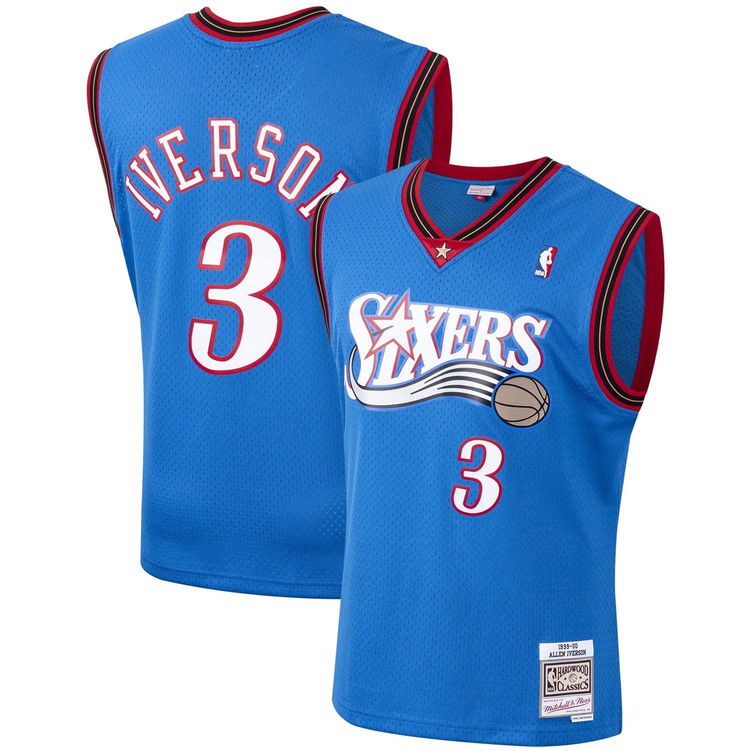 Mitchell Ness Allen Iverson Royal Philadelphia 76ers Hardwood Classics 2000-01 Swingman NBA Jersey Men's
