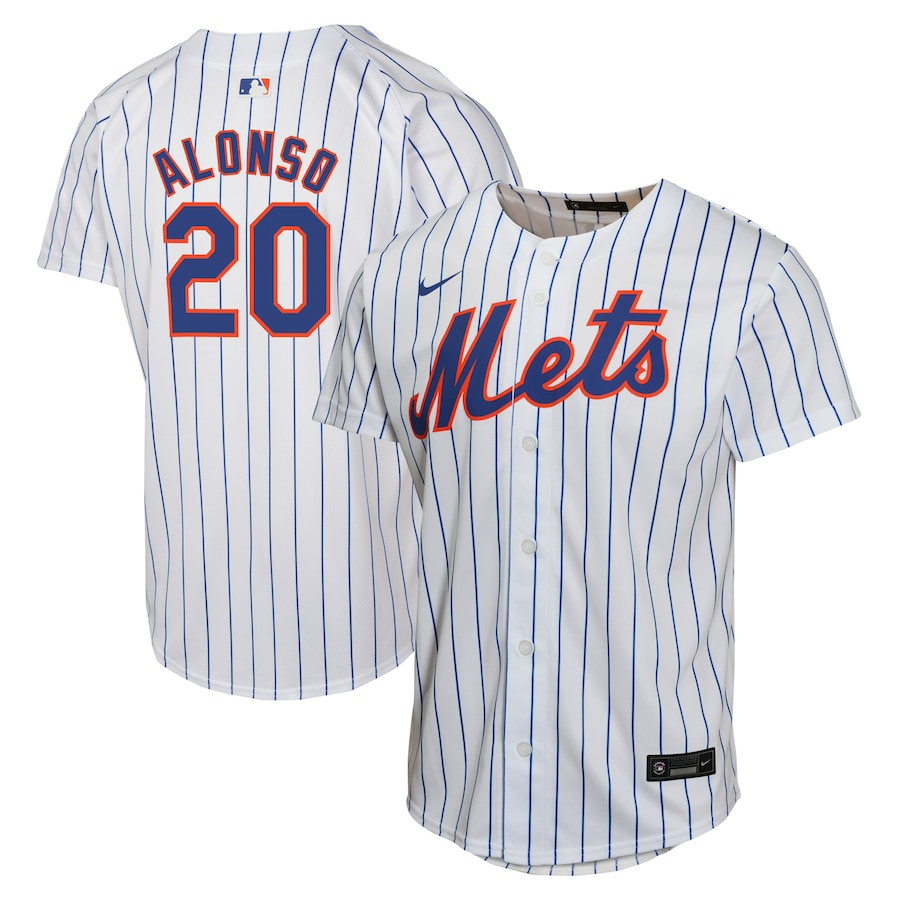 Pete Alonso 20 New York Mets Home Game Player White MLB Jersey Youth