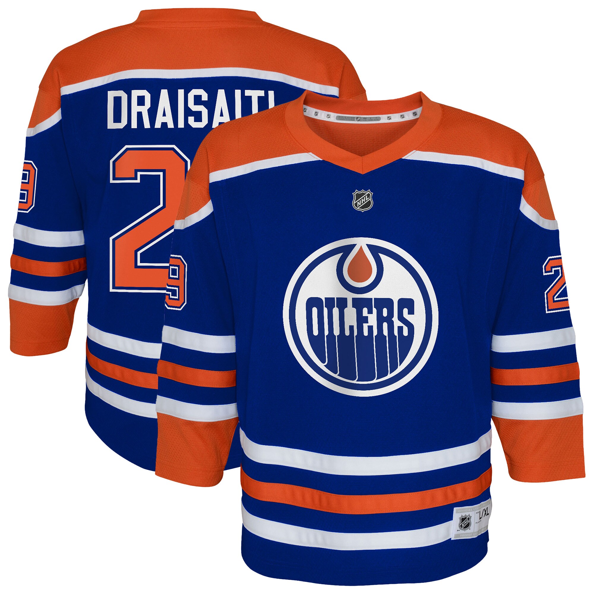 Edmonton Oilers Leon Draisaitl Royal Home Player NHL Jersey Youth