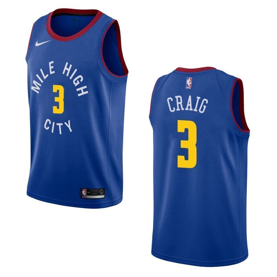Denver Nuggets 3 Torrey Craig Statement Swingman Blue NBA Jersey Men's