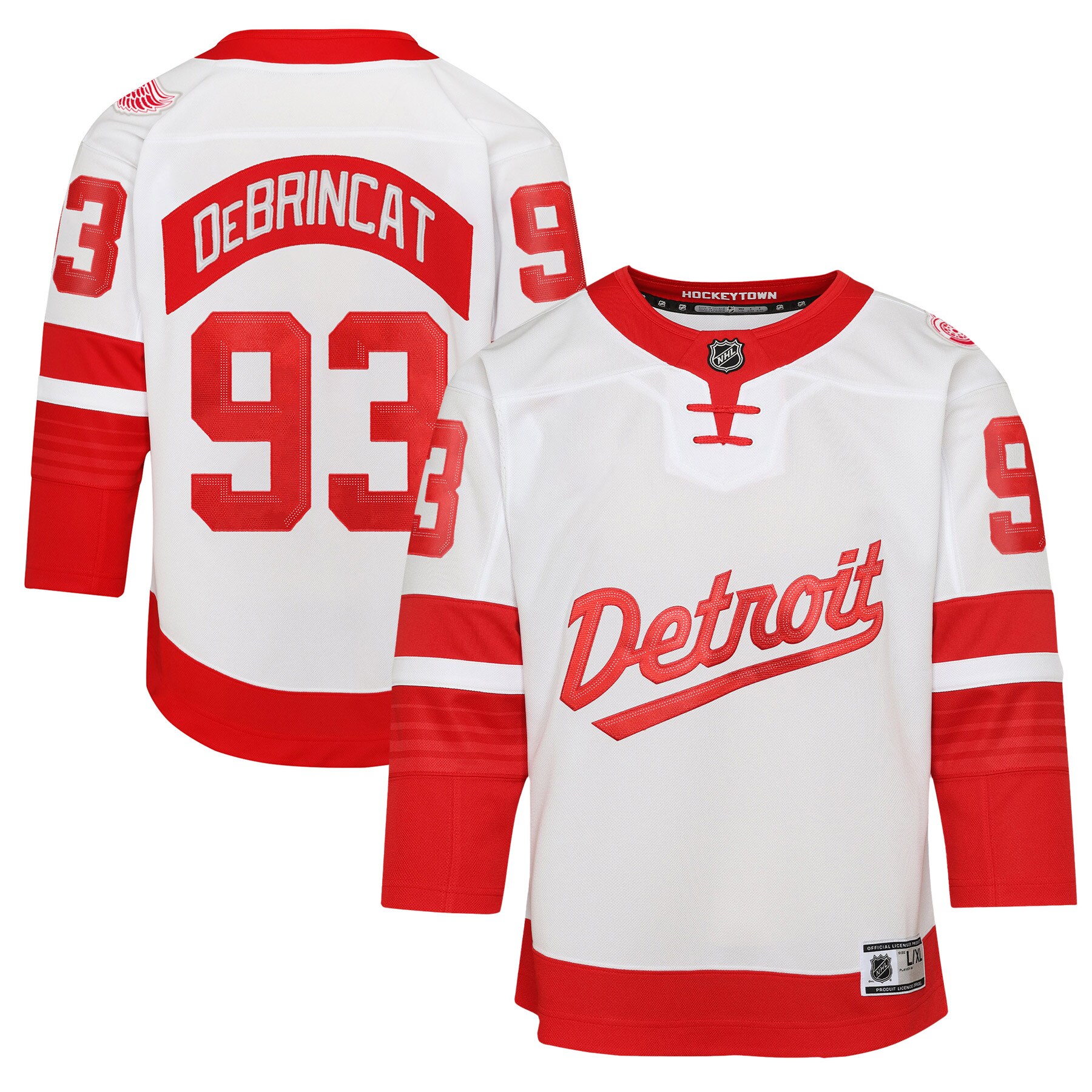 Detroit Red Wings Alex DeBrincat White 2025 Stadium Series Premier Player NHL Jersey Youth