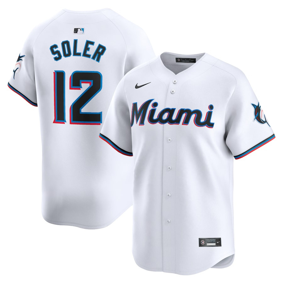 Jorge Soler 12 Miami Marlins Home Limited Player White MLB Jersey Men's