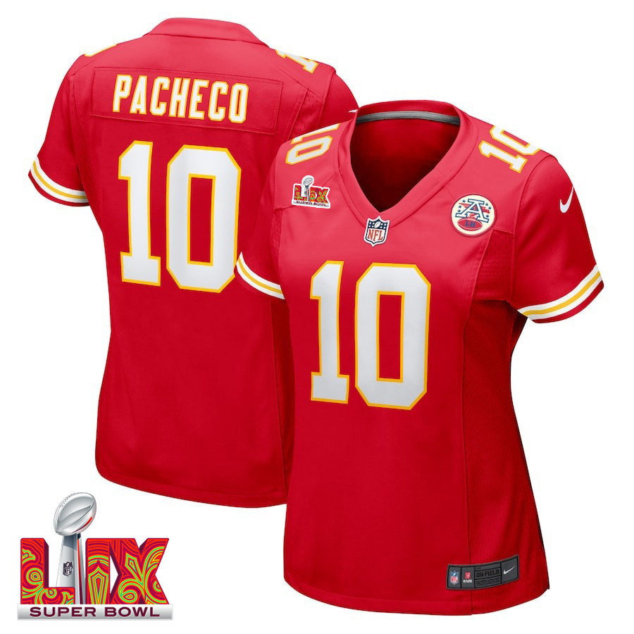 Isiah Pacheco #10 Kansas City Chiefs Super Bowl LIX Red NFL Jersey Women's