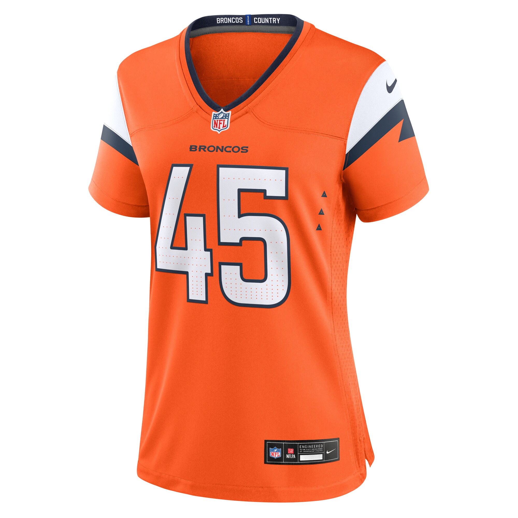 Denver Broncos Nate Adkins Orange Team Game NFL Jersey Women's