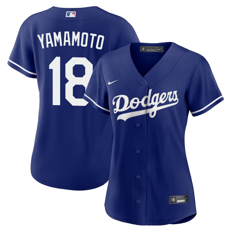 Yoshinobu Yamamoto 18 Los Angeles Dodgers Alternate Royal MLB Jersey Women's