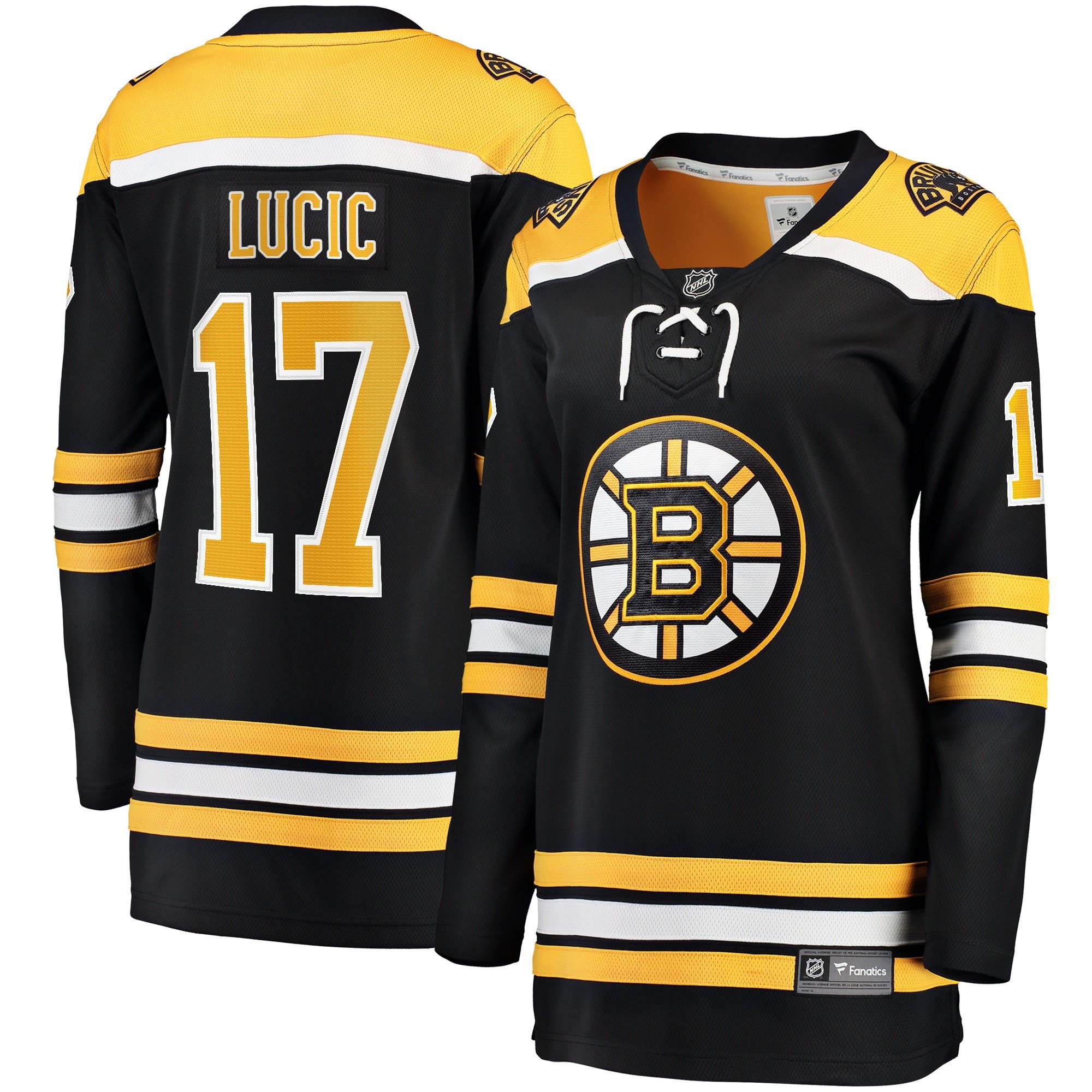 Milan Lucic 17 Boston Bruins Home Breakaway Women, Black NHL Jersey Women's