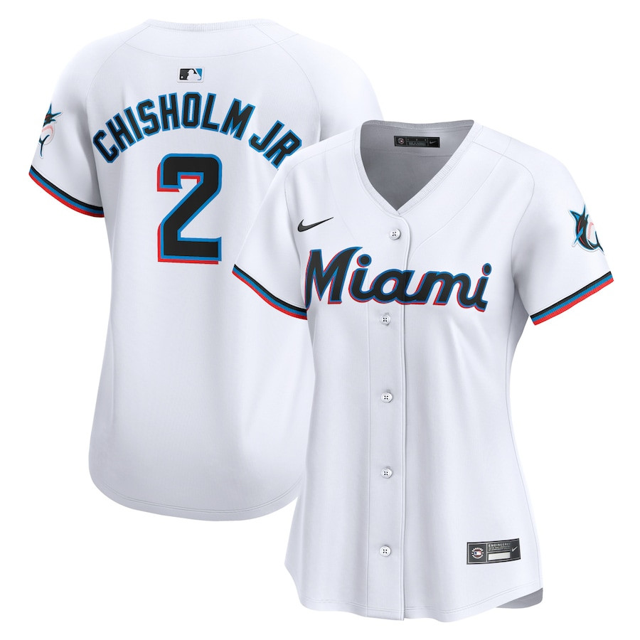 Jazz Chisholm Jr. 2 Miami Marlins Home Limited White MLB Jersey Women's