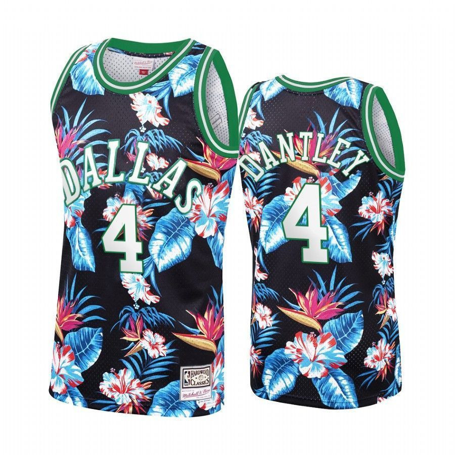 Dallas Mavericks Adrian Dantley 4 Floral Fashion NBA Jersey Men's