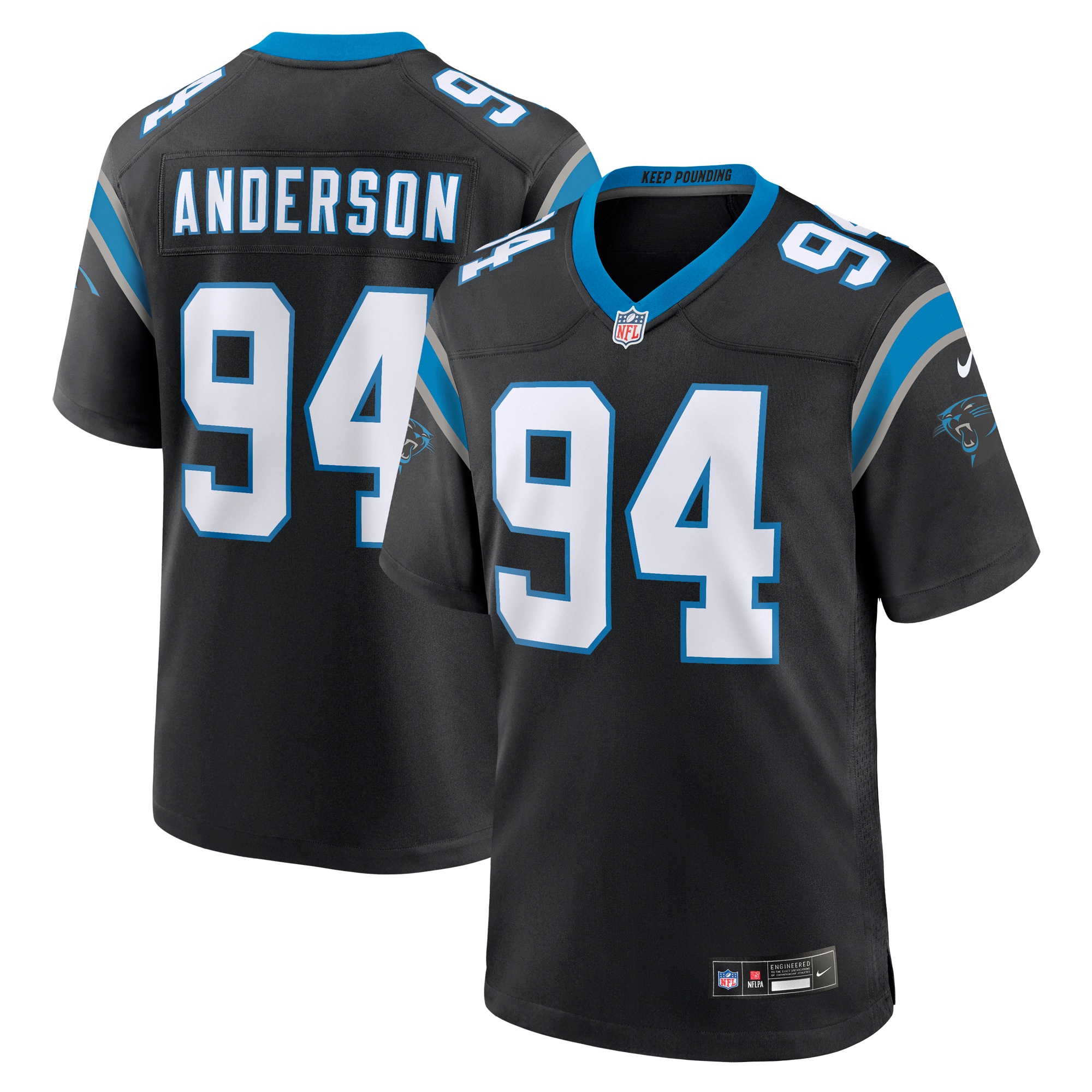 Carolina Panthers Henry Anderson Black Team Game NFL Jersey Men's