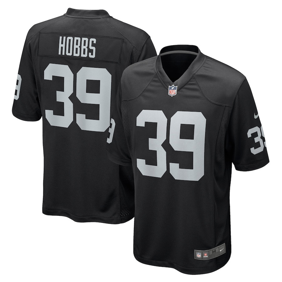 Nate Hobbs 39 Las Vegas Raiders Game Black NFL Jersey Men's