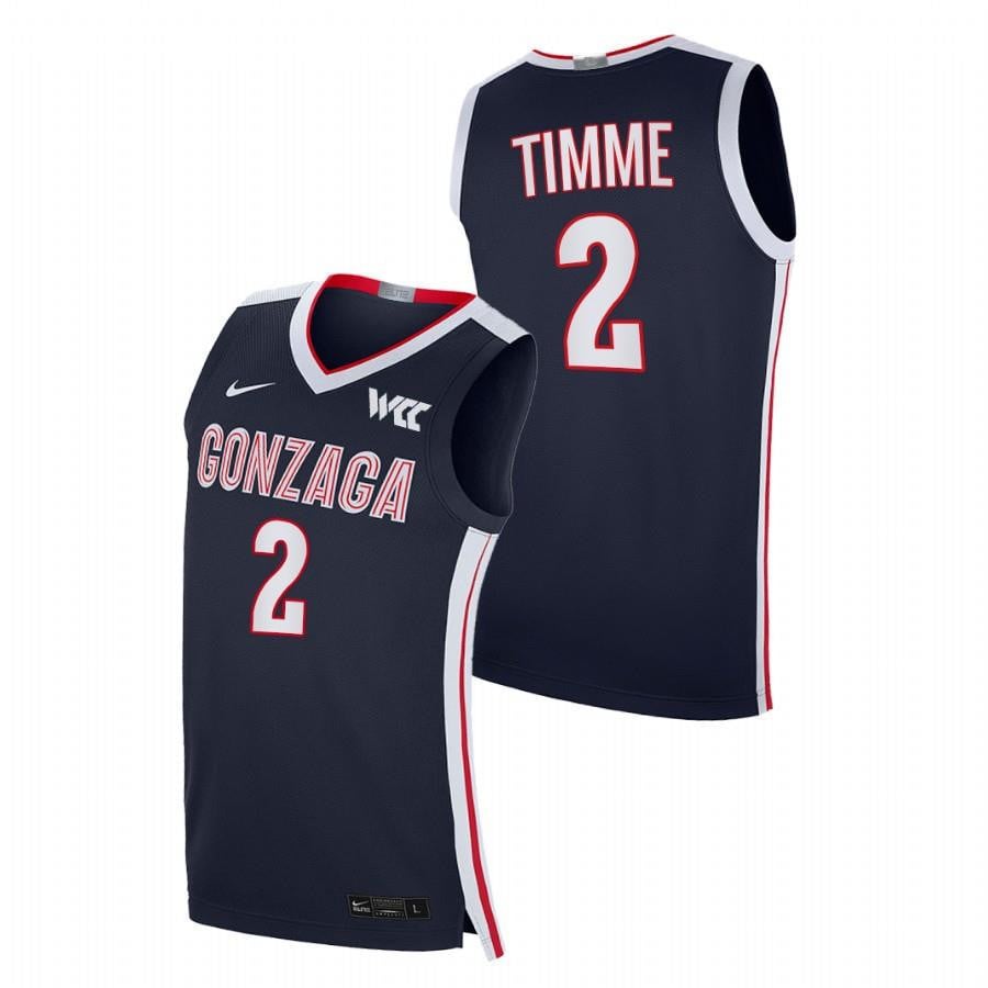 Gonzaga Bulldogs Drew Timme 2 2023 Navy College Elite NCAA Jersey Men's