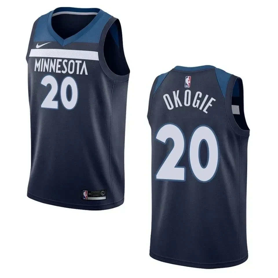 Minnesota Timberwolves 20 Josh Okogie Icon Swingman Navy NBA Jersey Men's