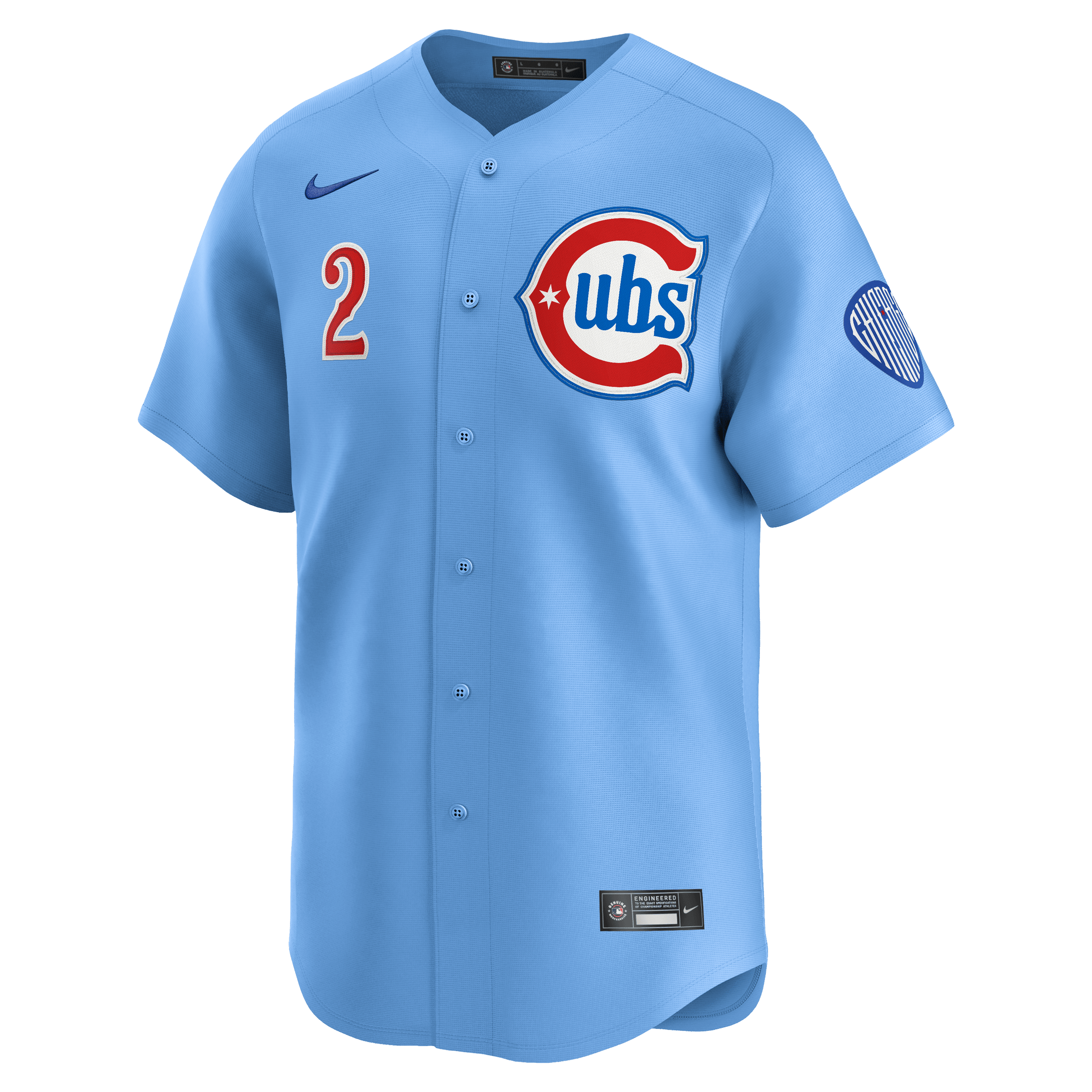Nico Hoerner 2 Chicago Cubs Limited Alternate 2 Baby Blue MLB Jersey Men's