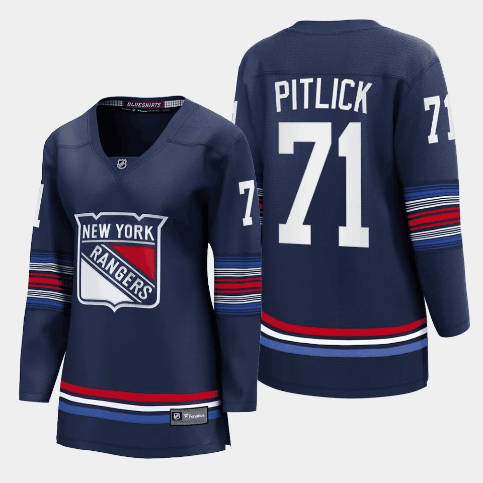 Tyler Pitlick 71 New York Rangers Alternate Premier Breakaway Navy NHL Jersey Women's