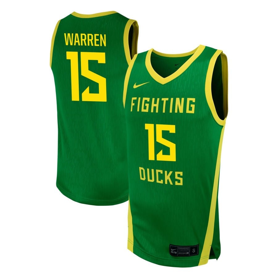 Andre Warren 15 Oregon Ducks NIL Green NCAA Jersey Men's