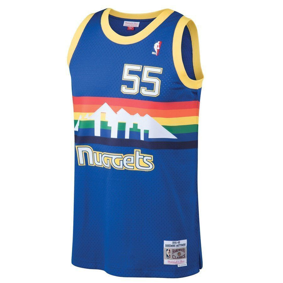 Dikembe Mutombo Denver Nuggets Mitchell Ness 1991-92 Hardwood Classics Swingman Blue NBA Jersey Men's