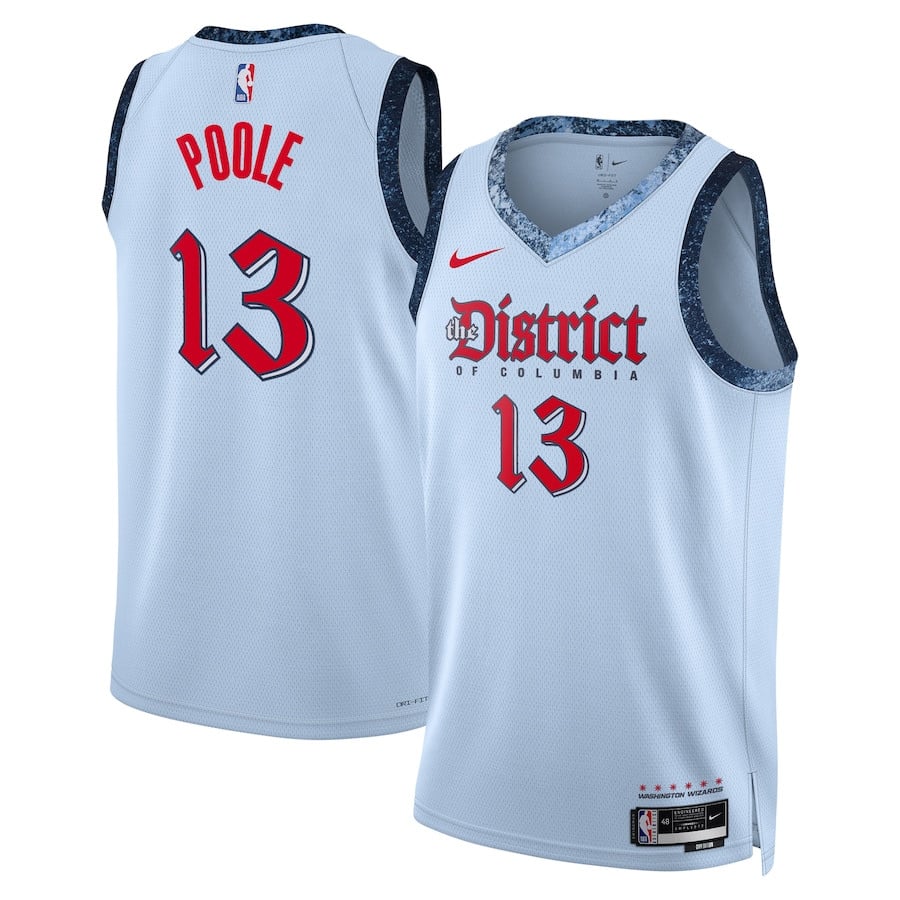 Jordan Poole 13 Washington Wizard Unisex 2024/25 Swingman Player City Edition Powder Blue NBA Jersey Unisex