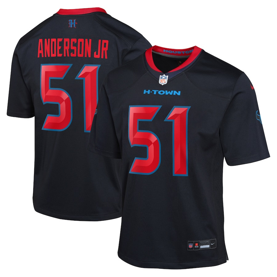 Will Anderson Jr. 51 Houston Texans 2nd Alternate Game Navy NFL Jersey Youth