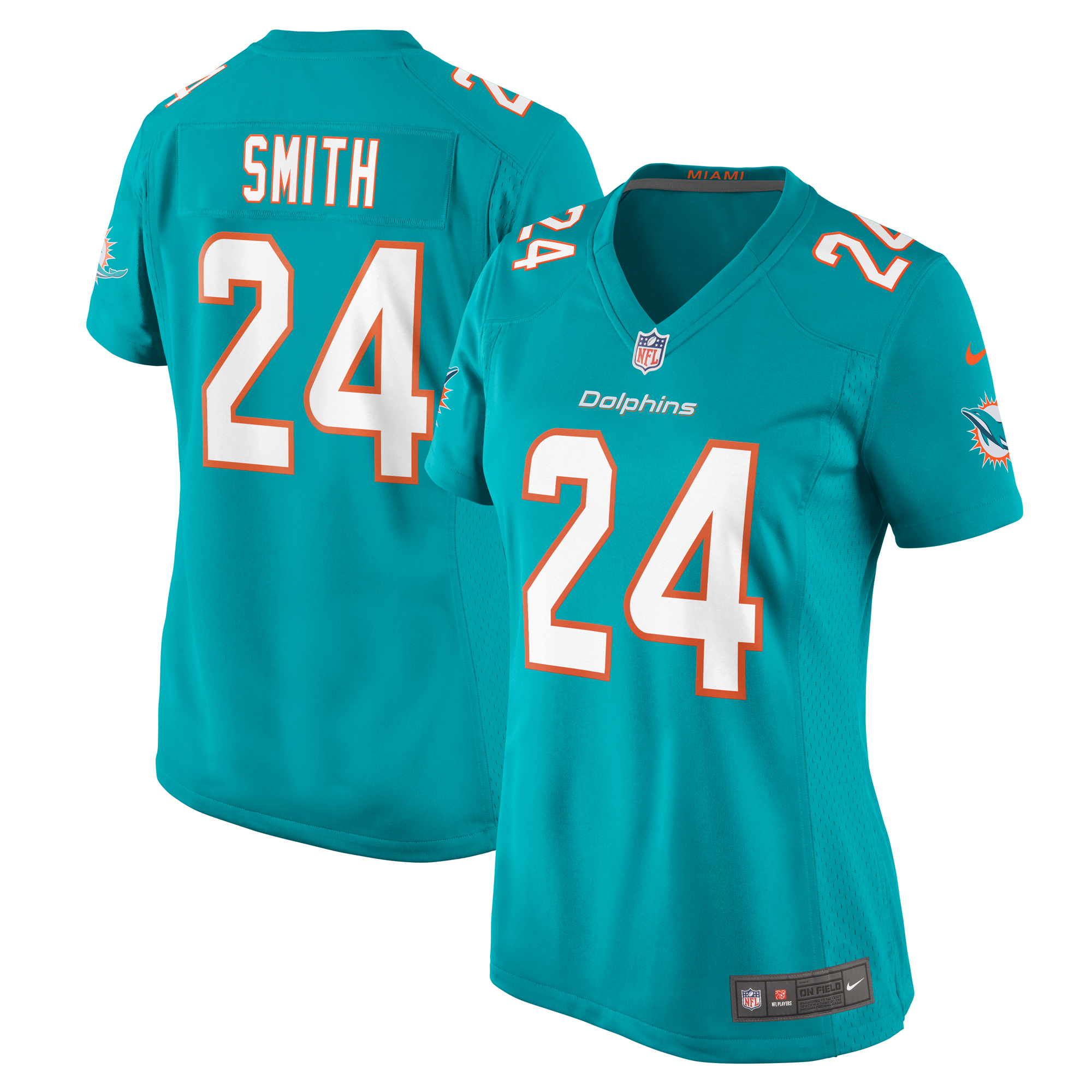 Miami Dolphins Cam Smith Aqua Game NFL Jersey Women's