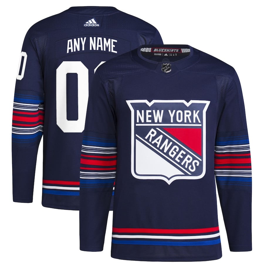 New York Rangers Alternate Primegreen Custom Navy NHL Jersey Men's
