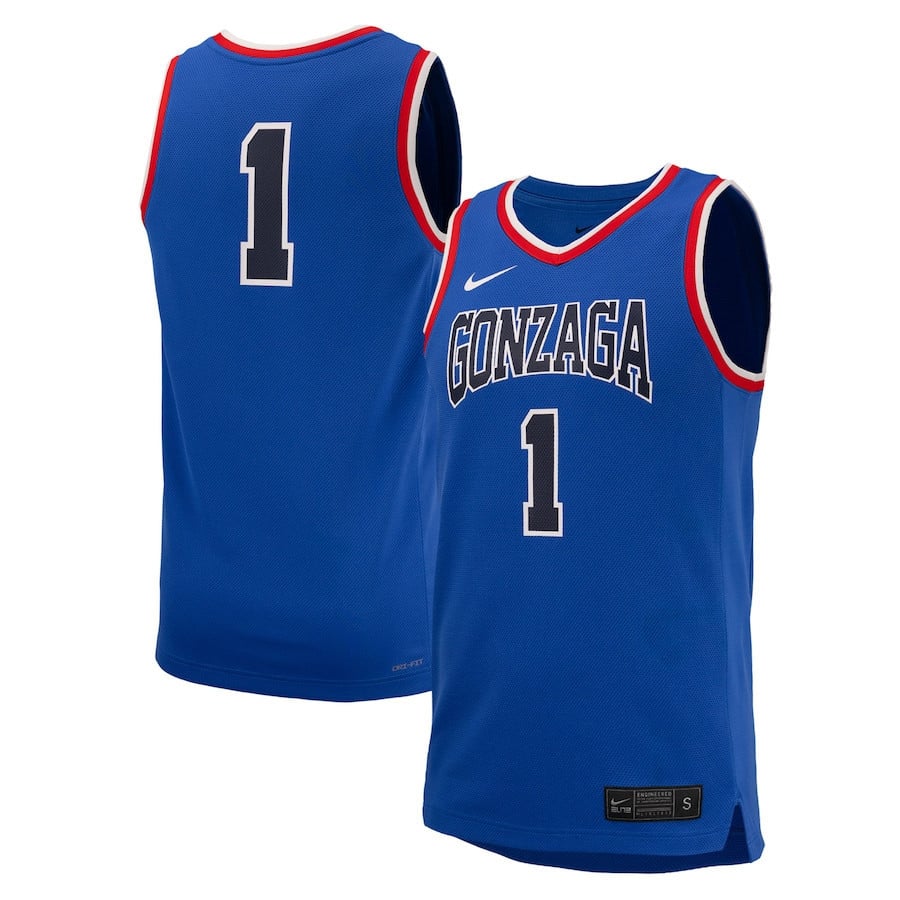 Gonzaga Bulldogs Royal #1 NCAA Jersey Men's