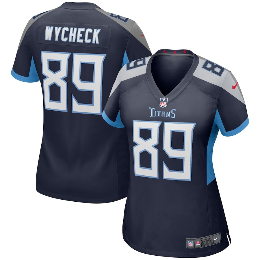 Frank Wycheck 89 Tennessee Titans Game Retired Navy NFL Jersey Women's