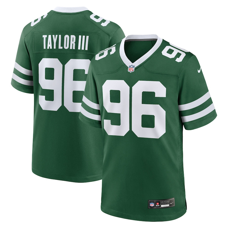 Leonard Taylor III 96 New York Jets Team Game Legacy Green NFL Jersey Men's